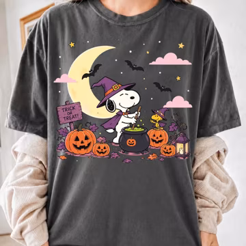Snoopy Halloween Png, Witch Snoopy Png, Woodstock Witch Png, Trick Or Treat Png, Cute Pumpkin Png, Fall Sublimation Design