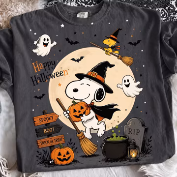 Snoopy Halloween Png, Witch Snoopy Png, Ghost Snoopy Png, Woodstock Witch Png, Happy Halloween Png, Cute Halloween Sublimation Design