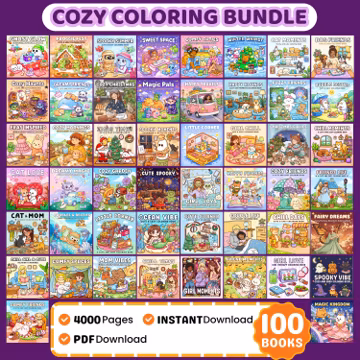 Cozy Coloring Book Bundle, 4000+ Pages (PDF Download)
