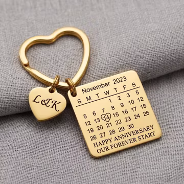 Personalised Calendar keychain, Anniversary Gift, Valentine's Keychain Special Date Gift, Date Keyring Gift, Personalised Gift