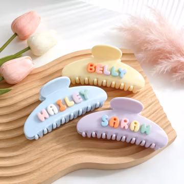 Personalized Name Hair Claw Clip,Custom Pastel Hair Clip,Bridesmaid Gift,Cute Hair Accessory,Birthday Gift for Women & Girls