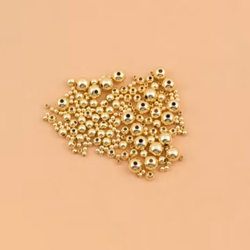 500 Pcs-Sophisticated 18K Gold Filled Ball Beads Featuring Various Sizes for Custom Bracelets Necklaces and Artisan Jewelry Projects