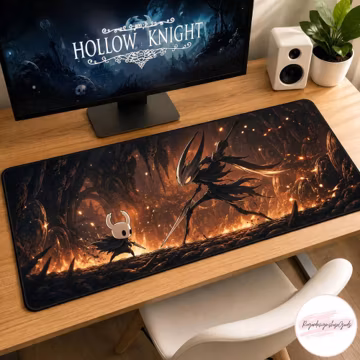 Hollow Knight Desk Mat, Gaming Mouse Pad, Gothic Deskpad, Gift For Gamer, Indie Game Lover, Table Decor Large Gaming Mousepad For Gamer