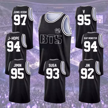 Custom BTS Basketball Jersey for Teen Girl Women Men, Personalized Kpop Tank Top Jersey, 2026 World Tour Concert Jersey Shirt for Fans Gift