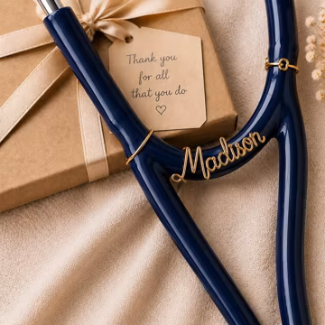 Wire Wrapped Stethoscope Charm, Custom Name ID Tag, Nurse RN CNA Doctor Accessory, Handmade Healthcare Badge Gift