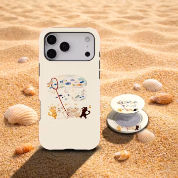 Cute Cat Fishing Phone Case, Aesthetic Whimsical Illustration Cover For iPhone 17 16 15 14 13 12 11 Pro Max, Samsung S26 S25 S24 S23 Ultra