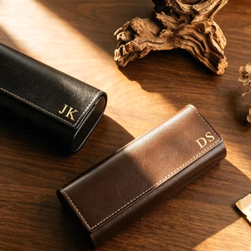 Personalized Leather Glasses Case with Magnetic,Custom Name Eyeglass Case,Monogram Sunglasses Case,Retro Eye Glasses Case