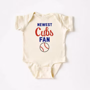 Sports Onesie®, Newest Cubs Fan, Cubs Onesie®, Funny Baseball Bodysuit, Newborn Outfit, Personalized Baby Onesie®, Cubs Fan Baby Natural