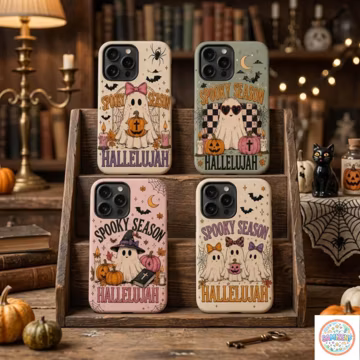 Christian Halloween iPhone Case, Hallelujah Ghost Phone Cover, Faith Over Fear Spooky Season Case, Christian Halloween