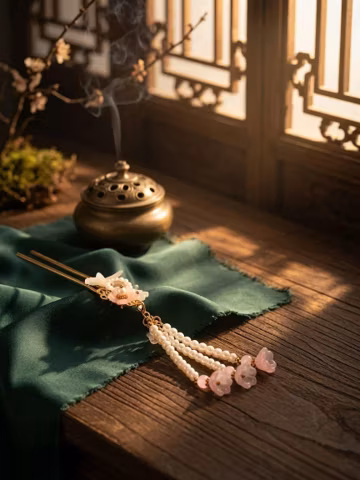 Ethereal Mother of Pearl Butterfly Hair Fork, Fairycore Hanfu Tassel Pin, New Chinese Style U-Shaped Chignon Stick, Bridal Updo Jewelry Gift