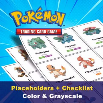 Complete Pokédex Printable Binder Placeholders + Checklist (Digital Download)