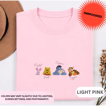 Embroidered Disney Winnie The Pooh And Friends Shirt, Disney Embroidered Shirt, Disney Family Vacation Tee, Eeyore Tigger Piglet Friends Tee