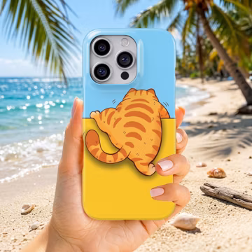 Orange Tabby Cat Phone Case, Funny Cat Butt Cover, Cute Ginger Cat Case, iPhone 17 16 15 14 13 12 11 Pro Max, Samsung S26 S25 S24 S23 Ultra