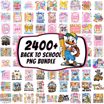 2400+ Back To School Png Bundle, Preschool png sets, School First Day, Preppy School sublimation, Pre-K 1st to 4th Grade, Strip school png