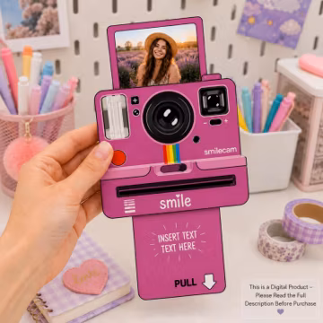 Printable Paper Camera Craft for Kids DIY Paper Craft fun home activity for children Colourful digital download