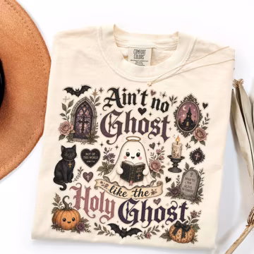 Comfort Colors Christian Halloween Shirt, Cute Holy Ghost Faith Gift