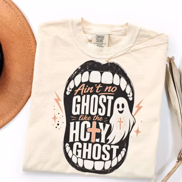 Comfort Colors Christian Halloween Shirt, Cute Holy Ghost Faith Gift