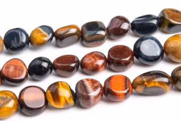 8-10MM Yellow Red Blue Tiger Eye Beads Pebble Nugget Grade AA Genuine Natural Gemstone Loose Beads 15" /7.5" Bulk Lot Options (108562)