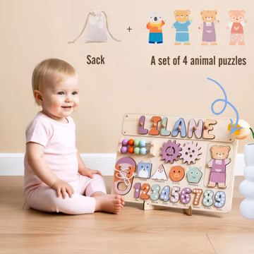 Personalized Name Puzzle, Kids Busy Board,1st Birthday Gift for Kids, Baby Girl 1st Christmas Gift