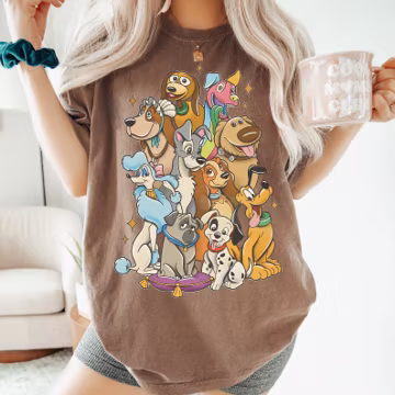 Disney Dogs Characters Sketch Shirt, Vintage Life is Better With Dogs Disney Shirts, Disney Dog Mom Shirt, Dogs Lover Gifts, Comfort Colors®