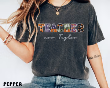 Customized Teacher Shirt, Halloween Teacher Shirt, Comfort Colors Teacher Tee, Back to School Teacher Gift