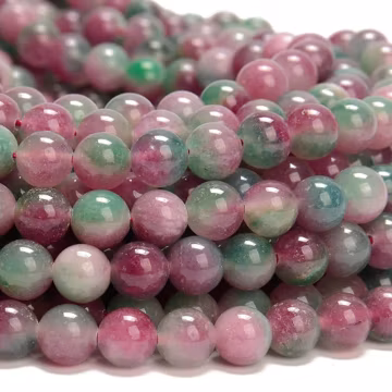 Tourmaline Color Jade Gemstone Round 8MM Loose Beads 14.5 inch Full Strand (80020100-D619)