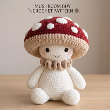 Mushroom Guy Crochet Pattern | Amigurumi Critter Stitch PDF Download | Cute Fungi Toy DIY Tutorial | English Digital File Only