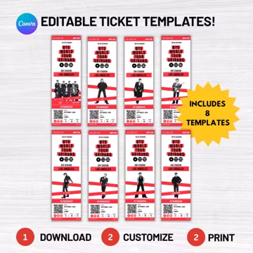 Editable Concert Ticket Template Canva | K-Pop Fan Gift | Printable Concert Ticket | Personalized Keepsake | Instant Download