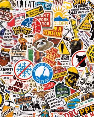 100pcs Blue Collar Stickers, Dirty Hands Clean Money Decals, Waterproof Vinyl For Hard Hat Toolbox Cooler, Mechanic Welder Gag Gift