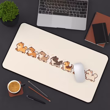 Cute dogs Desk Mat | kawaii Mouse Pad, Cute puppy Desk Mat, get back to school, gift for kids, Non-slipdesk mat, minimal mouse pad