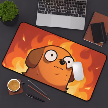 Funny Dog Desk Mat | Cute Cartoon puppy mouse pad, Funny Meme Desk Pad, vibrant color mouse pad, gift for co worker, cute desk mat