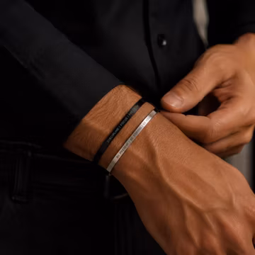Men's Engraved Cuff Bracelet, Personalized Stainless Steel Bracelet, Anniversary Gift for Him
