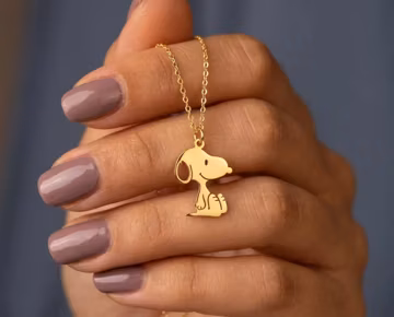 Snoopy Necklace: Sterling Silver Cartoon Dog Pendant
