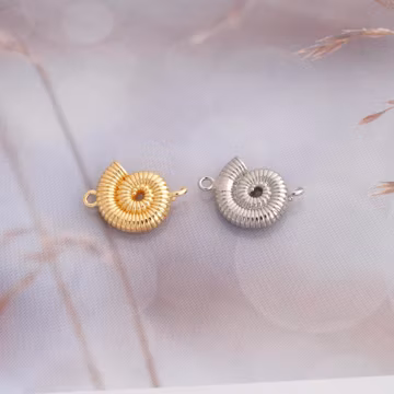 5 pcs 18K Gold FIlled Snail Shell Connectors,Gold Shell Connectors,Snail Shell Connectors for DIY Jewelry Making