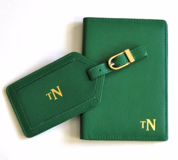 Personalized Leather RFID Passport Wallet, Monogrammed Luggage Tag, Bridesmaids Gift, Travel Gift, Wedding gift