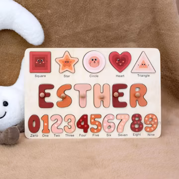 Personalized Baby Montessori Early Learning Baby Activity Board Educational Toy Baby Name Puzzle First Birthday Gift