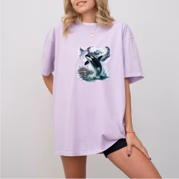 Comfort Colors® Orca Whale Shirt, Ocean Art Graphic Tee, Aesthetic Killer Whale Nature T-Shirt