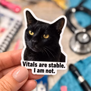 Vitals Are Stable I Am Not Sticker, Funny Nurse Sticker, Healthcare Worker Humor