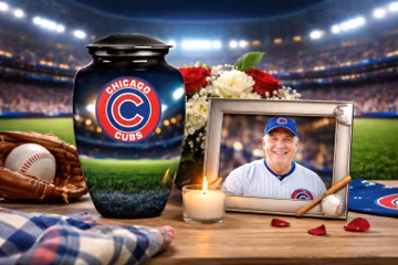 Chicago Cubs Baseball Memorial Urn – Aluminum Cremation Tribute Keepsake