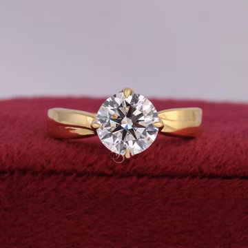 2.00 carat Round Cut Lab Grown Diamond Solitaire Engagement Ring, IGI Certified, Tulip Setting 14K 18K Gold Wedding Ring