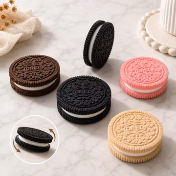 Oreo Inspired Fidget Toy | 3D Printed Twist Spinner | Custom Color Desk Toy | Mini Sensory Fidget | Cute Pocket Toy Gift