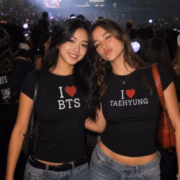 I LOVE BTS Baby Tee/Youth Fit Tshirt, I love jungkook, I love Jimin, I love Taehyung, I love Suga, I love J-Hope, I love Namjoon, I love Jin