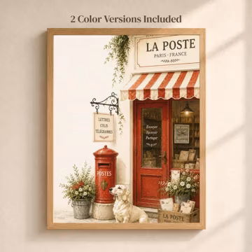 Dachshund Wall Art, Paris Post Office Print, Vintage French Decor, Printable Dog Wall Art