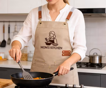 Personalized Hand Embroidered Apron,Custom Kitchen Apron,Embroidered with Name or Logo,Thoughtful Gift for Family or Friends.