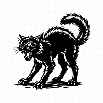 Black Cat SVG, PNG, Spooky Halloween Cat, Witch Cat Silhouette, Gothic Feline Clipart, Magic Moon Design, Cricut Cut File, Instant Download