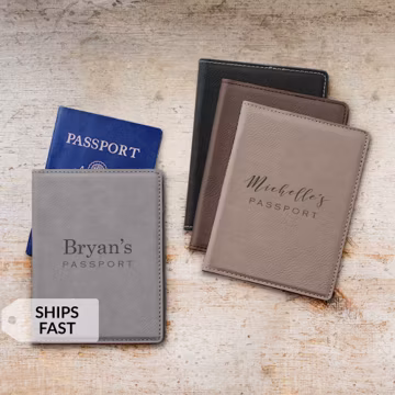 Personalized Passport Cover with Name by Lifetime Creations: Custom Passport Cover, Holiday Gift for Traveler, Employees, Staff, SHIPS FAST