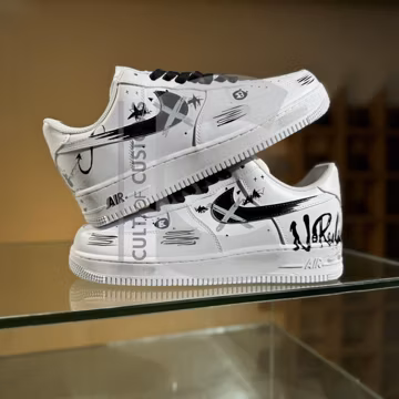 Custom Air force one Handpainted anime style minimalist paint shoe drop for streetwear lovers