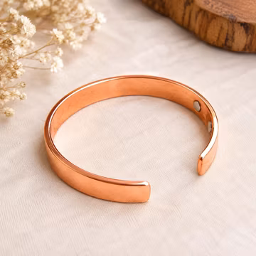 Pure Copper Magnetic Cuff Bracelet for Men Women | Joint Pain Relief Therapy Bangle | Plain Solid Copper Adjustable Open Cuff Bracelet Gift
