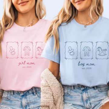 Custom Boy Mom Sweatshirt Est 2026, Personalized First Time Girl Mum Since Year, New Parent Sweater, Mother's Day Gift Tee for Proud Mommy