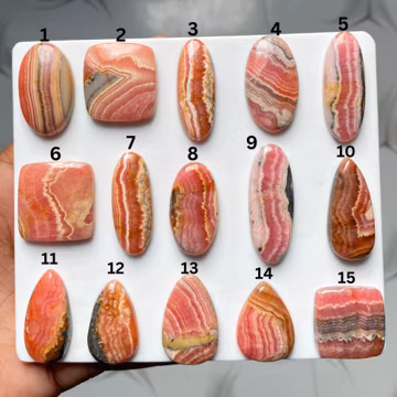 Natural Rhodochrosite Cabochon | Pink Gemstone Cab | Oval Loose Stone | Jewelry Making Supply | Wire Wrap Pendant Stone